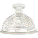 Annalin 1 Light 13 inch Vintage Decor White Semi-Flush Ceiling Light